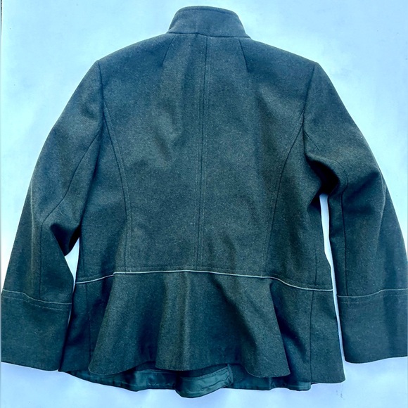 Banana Republic Mario Bellucci military jacket Olive Double-Breasted Peplum, XL - Picture 8 of 16